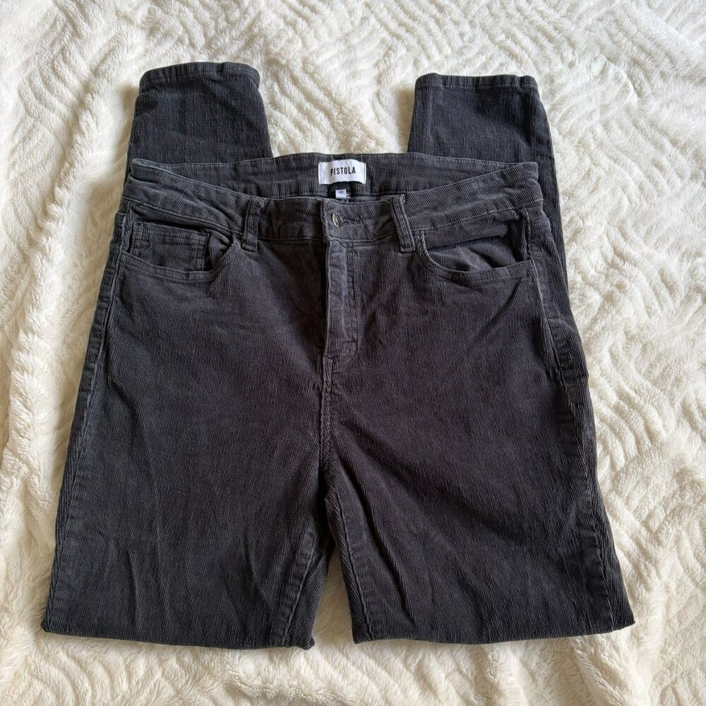Pistola Cotton Corduroy Skinny Pants - Charcoal Gray Size 30